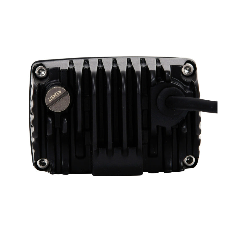 KC HiLiTES C-Series C2 LED 2in. Backup Area Flood Light 20w (Pair Pack System) - Black back view showing heat sink and cable