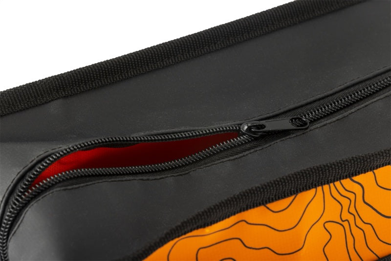 ARB Micro Recovery Bag Orange/Black Topographic Styling PVC Material close-up with zipper detail