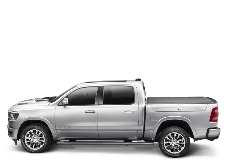BAK 19-21 Dodge Ram w/ Ram Box Revolver X4s 5.7ft Bed Cover (New Body Style 1500 Only) on silver truck