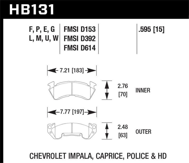 Hawk 79-84 Chevrolet C20/C30/G30/K20 Black Race Front Brake Pads Secondary image