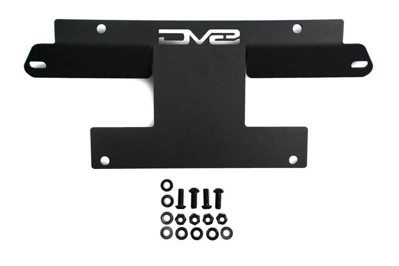DV8 Offroad 21-22 Ford Bronco Factory Front Bumper Licence Relocation Bracket - Front with mounting hardware