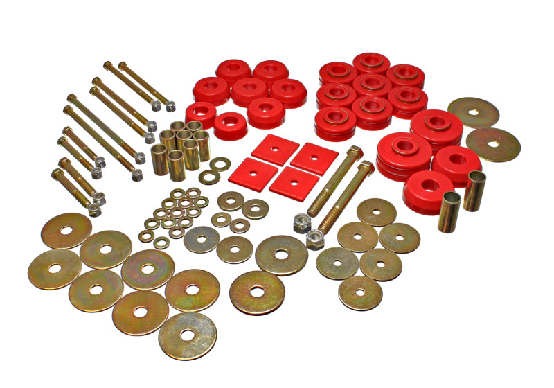 Energy Suspension 67-72 Denali XL/Suburban/Yukon XL 2WD/4WD/67-95 K-5 Blazer Red Body(cab) Mount Set components