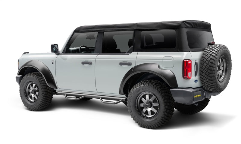 N-Fab Nerf Step 2021 Ford Bronco (4 Door) - Tex. Black - SRW - 3in. for offroad performance upgrades and truck exterior accessories.