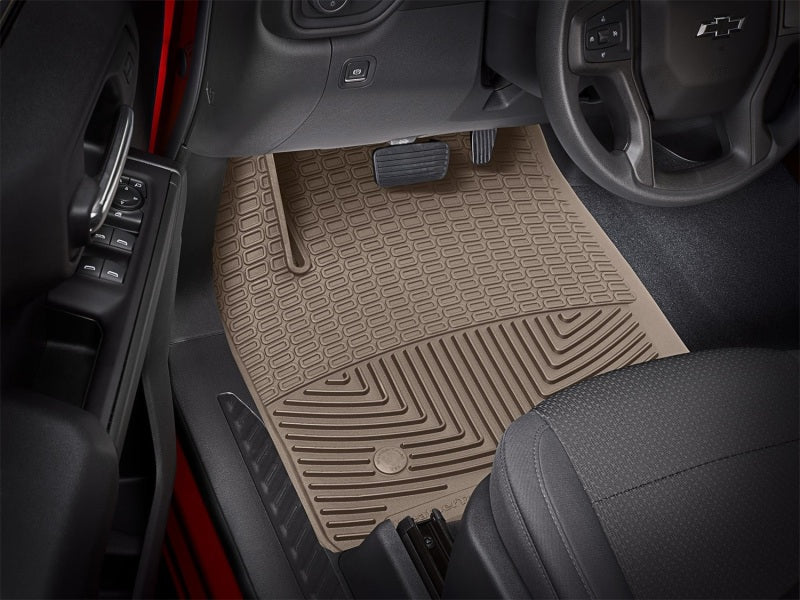 WeatherTech 2019+ Chevrolet Silverado 1500 Crew Cab Front Rubber Mats - Tan Secondary image