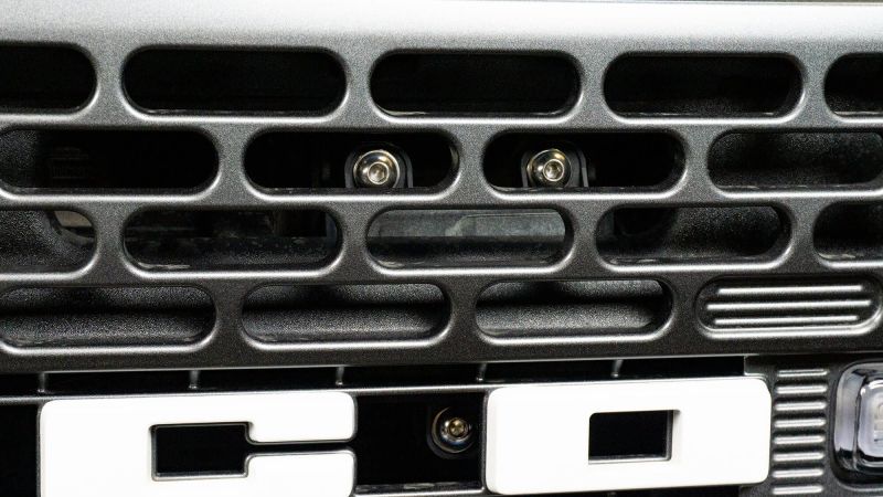DV8 Offroad 2021+ Ford Bronco Adaptive Cruise Control Relocation Bracket close-up for offroad performance upgrades.
