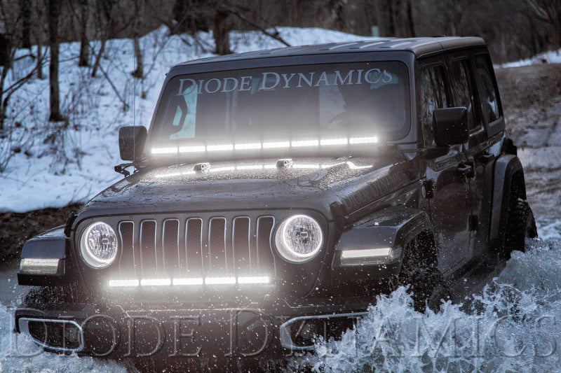 Diode Dynamics 18-21 Jeep JL Wrangler/Gladiator SS30 Bumper Bracket Kit - White Driving (Single) Secondary image