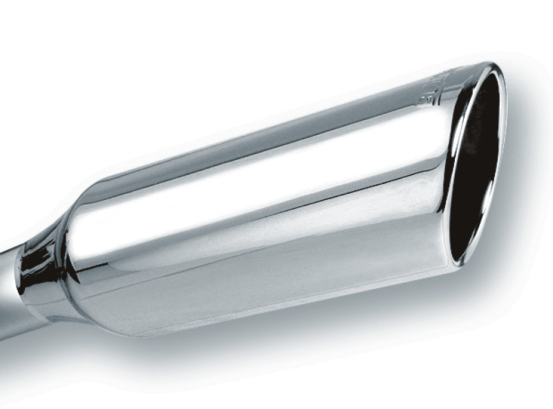 Borla 2.25in Inlet 4in Round Rolled Angle Cut x 12in Long Embossed Exhaust Tip for offroad truck accessories online Main image