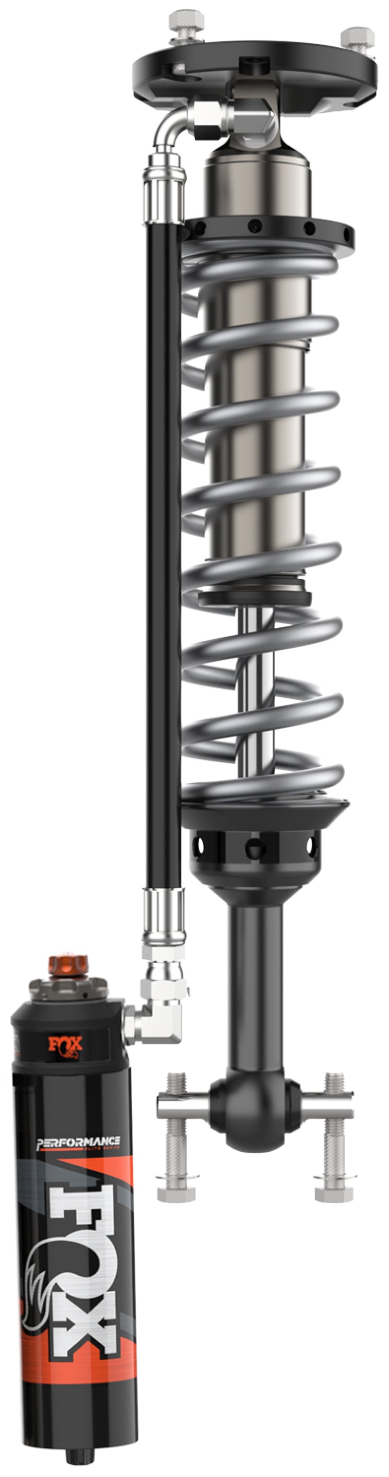 Fox 2021+ Ford F-150 4WD 2in Lift Front Performance Elite Series 2.5 Reservoir Shocks - Adjustable for offroad performance upgrades.