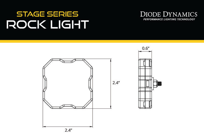 Diode Dynamics Stage Series SXS Rock Light Installer Kit - RGBW M8 w/Controller (4-pack) Secondary image