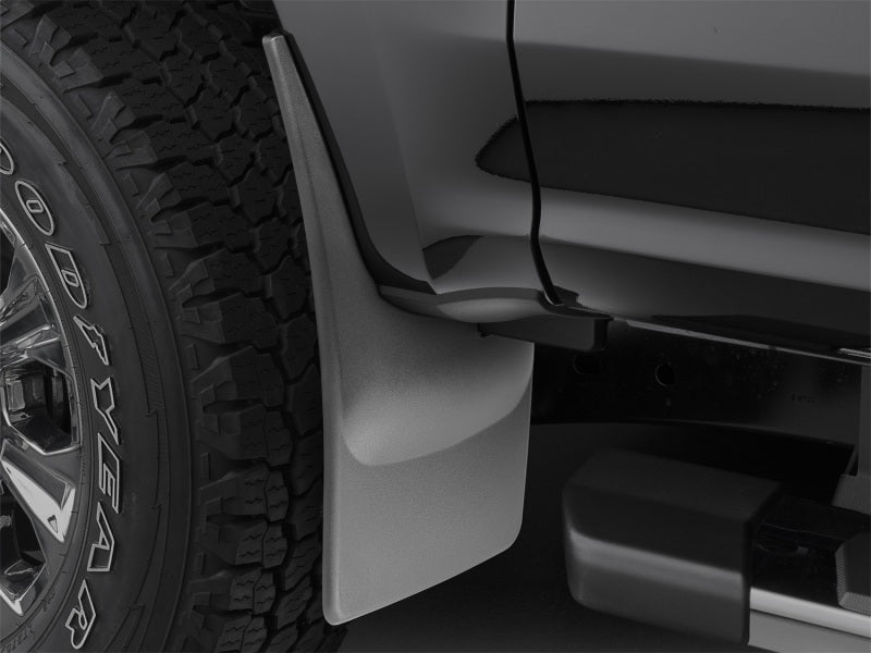 WeatherTech 2017 Ford F-250 / F-350 No Drill Mudflaps - Black installed on truck