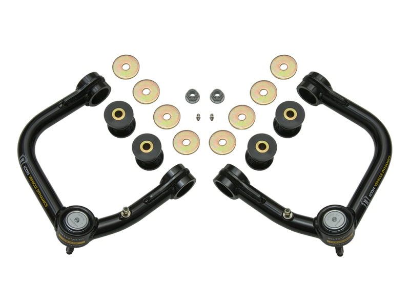 ICON 2007+ Toyota FJ / 2003+ Toyota 4Runner Tubular Upper Control Arm Delta Joint Kit components.