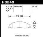 Hawk HPS Street Brake Pads specifications for Camaro, Firebird