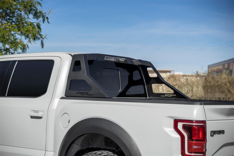 Addictive Desert Designs 17-19 Ford F-150 Raptor Stealth Fighter Chase Rack installed on truck
