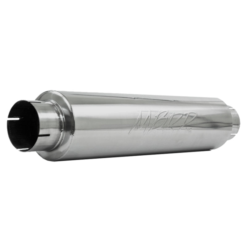 MBRP Universal Quiet Tone Muffler 4in Inlet/Outlet 24in Body 6in Dia 30in Overall T304 Secondary image