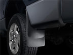 WeatherTech 13+ GMC Acadia No Drill Rear Mudflaps installed on truck