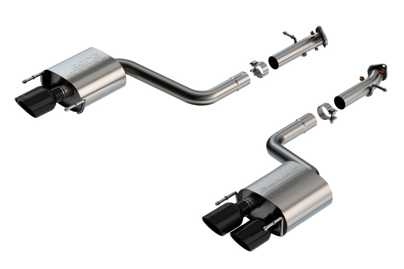 Borla 15-24 Lexus RC F Axle-Back Exhaust System S-Type - Black Chrome parts with dual black chrome tips for performance upgrades