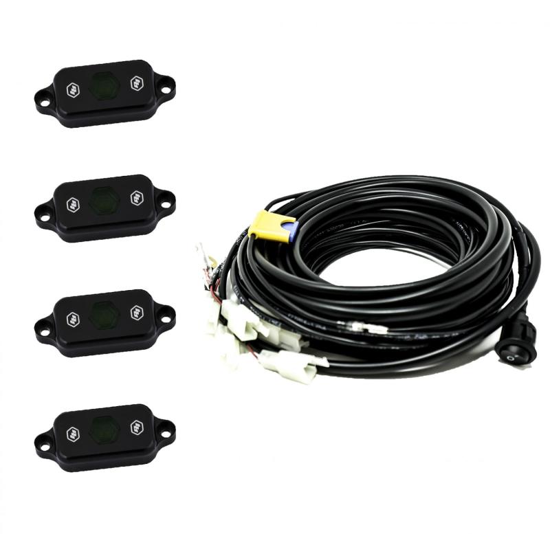 Baja Designs Universal Green Rock Light Kit with wiring harness Main image