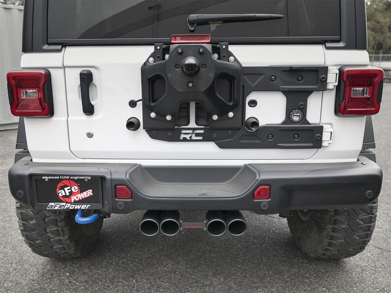 aFe Rebel Series 2.5in. 304 SS C/B Exhaust System 2018 Jeep Wrangler (JL) V6-3.6L - Black Tip Secondary image
