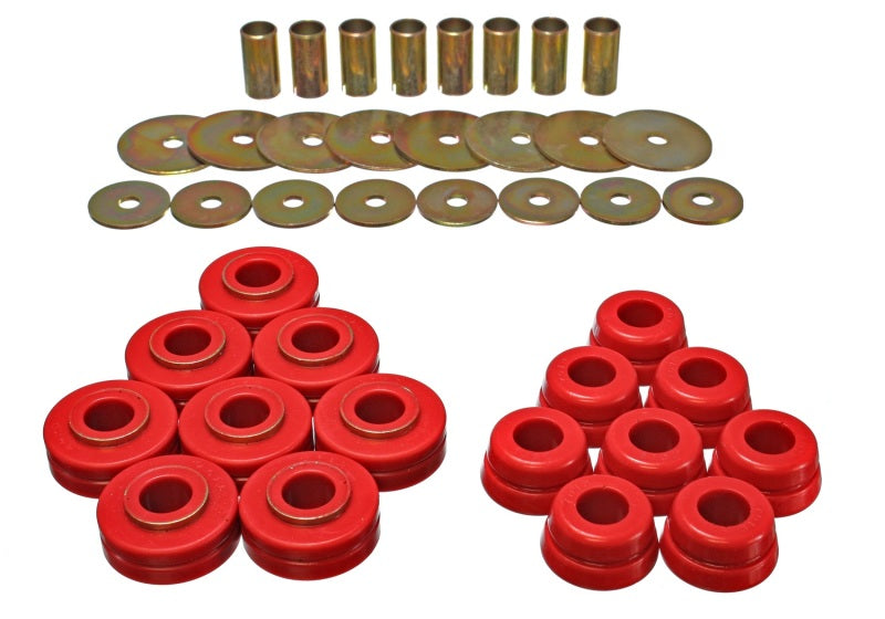 Energy Suspension Nissan/Datsun Red Body Mount Set for offroad upgrades