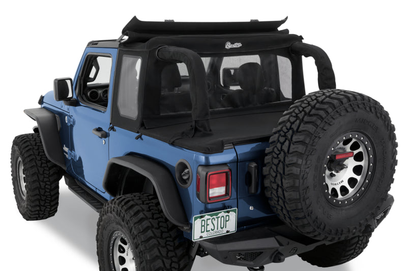 Bestop 18-23 Jeep Wrangler JL 2-Door Halftop Soft Top (Black Diamond) Secondary image