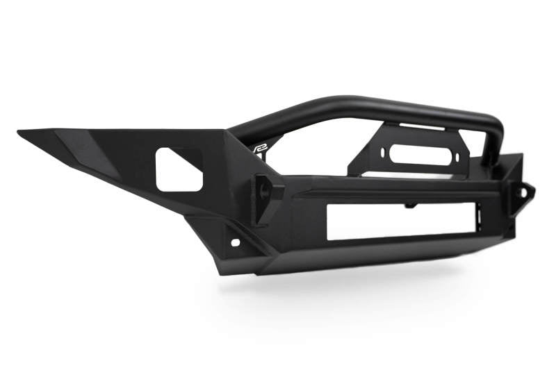 DV8 Offroad 18-23 Jeep Wrangler JL / 20-23 Jeep Gladiator JT FS-7 Mid-Width Winch Front Bumper for offroad performance upgrades.