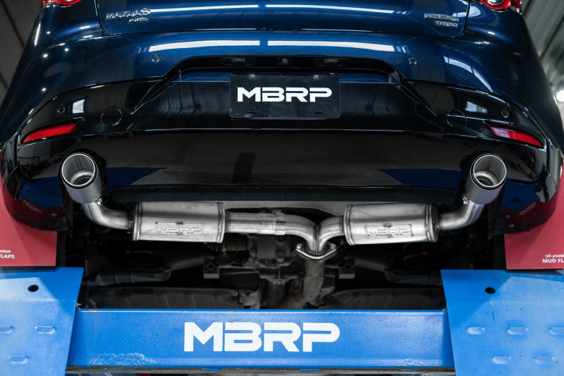 MBRP 19-23 Mazda 3 Hatchback T304SS 2.5in Axle-Back, Dual Rear Exit Street Profile Secondary image
