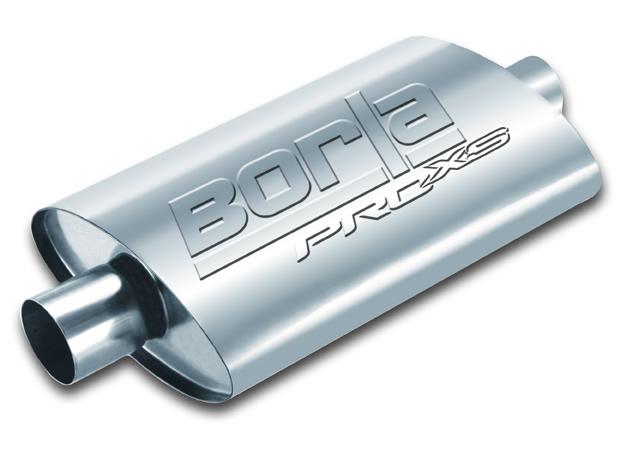 Borla Pro-XS 2in Tubing 14in x 4in x 9.5in Oval Offset/Offset Muffler for offroad performance upgrades and Jeep Wrangler accessories.