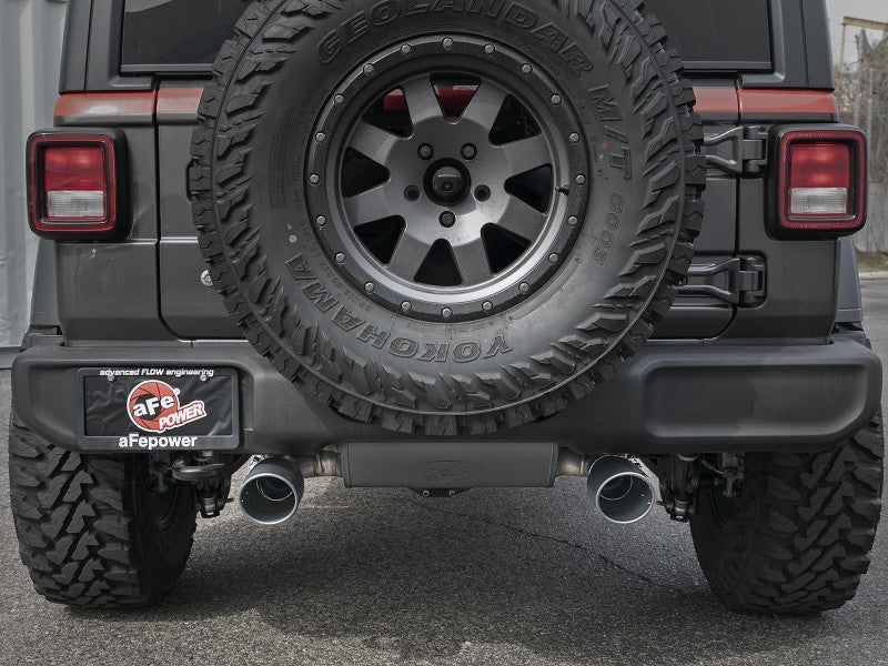 aFe Rebel Series 409 Stainless Steel Cat-Back Exhaust 18-21 Jeep Wrangler JL 2.0L (t) - Black Tip Secondary image