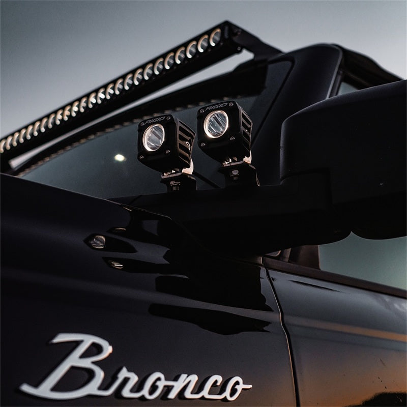 Rigid Industries Revolve Pod w/White Trim Ring - Pair mounted on Bronco