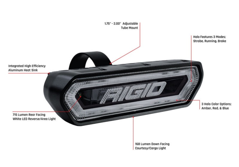 Rigid Industries Chase Tail Light Kit w/ Mounting Bracket - Red, offroad lighting and electrical for Jeep accessories.