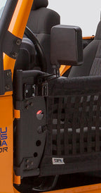 Body Armor 4x4 Mirror Set For Trail Doors installed on Jeep