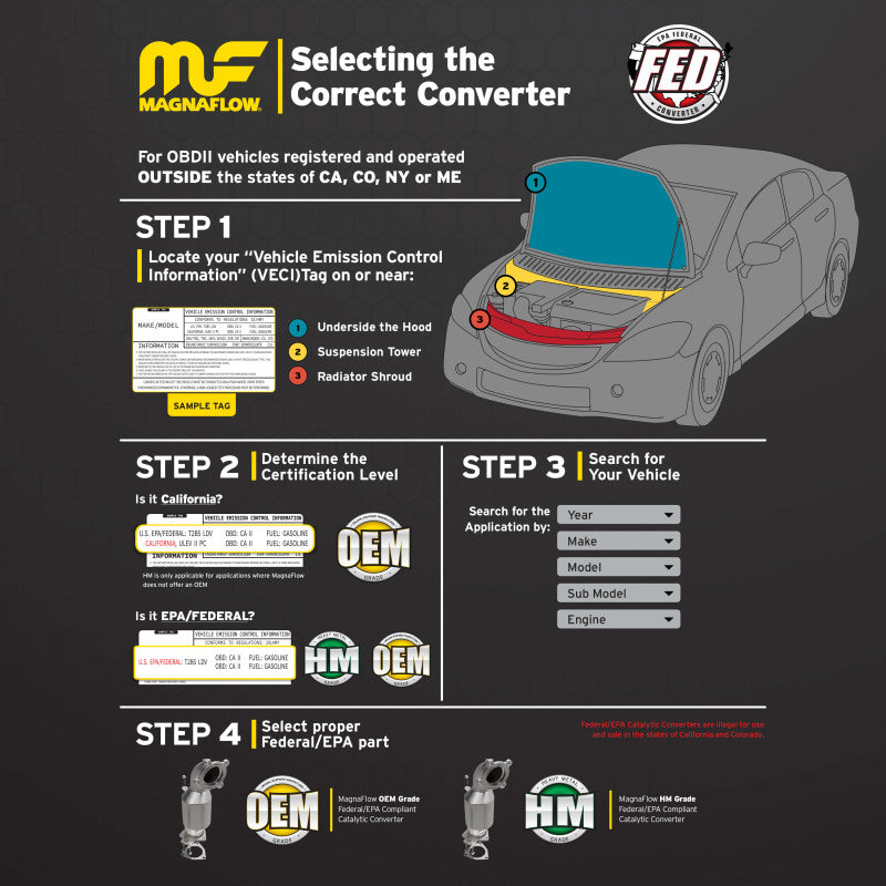 MagnaFlow Conv Univ 3 FED installation guide for vehicles