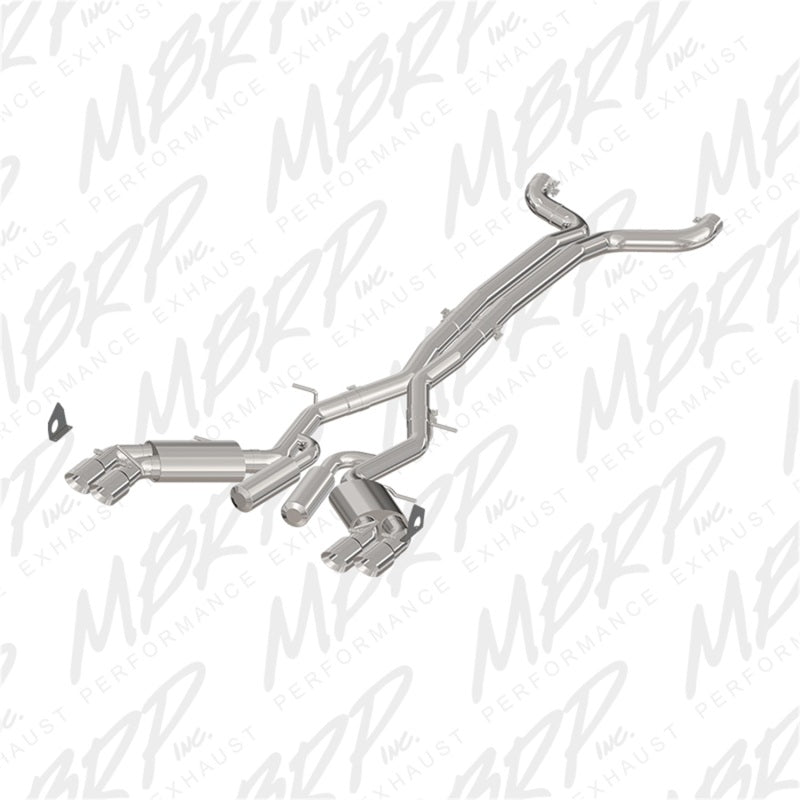 MBRP 2016+ Chevy Camaro SS 6.2L 3in Dual Cat-Back Quad Tip Exhaust Street Version w/ SS T409 Tips Secondary image