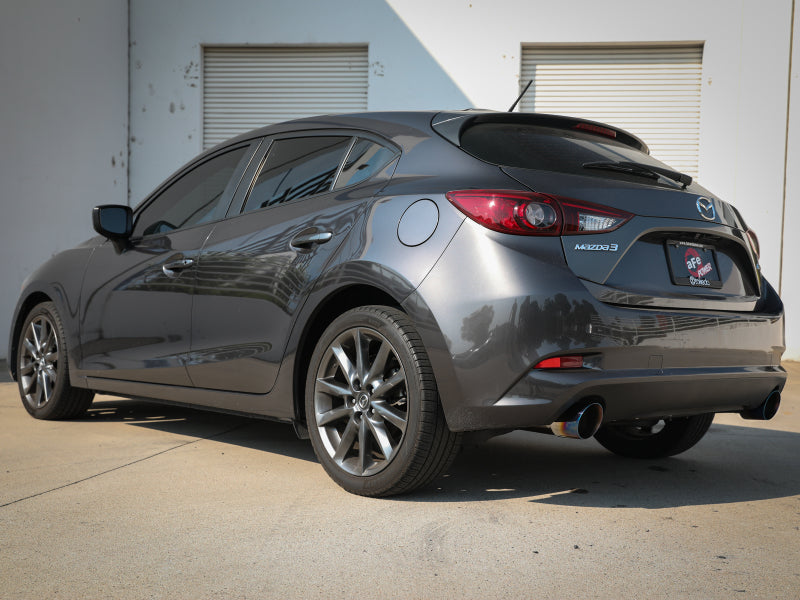 aFe Takeda 2-1/2in 304 SS Axle-Back Exhaust w/ Blue Flame Tips 14-18 Mazda 3 L4 2.0L/2.5L Secondary image