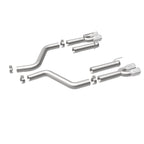 MagnaFlow Axle-Back, SS, 3in, Quad Split Rear 3.5 Tips for 2015 Dodge Challenger incl SRT Hellcat exhaust components