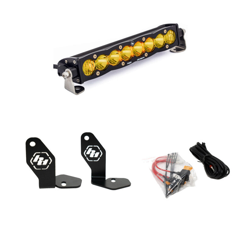 Baja Designs Polaris Pro-R S8 10in Hood Mount Kit - Amber for offroad lighting and electrical Main image