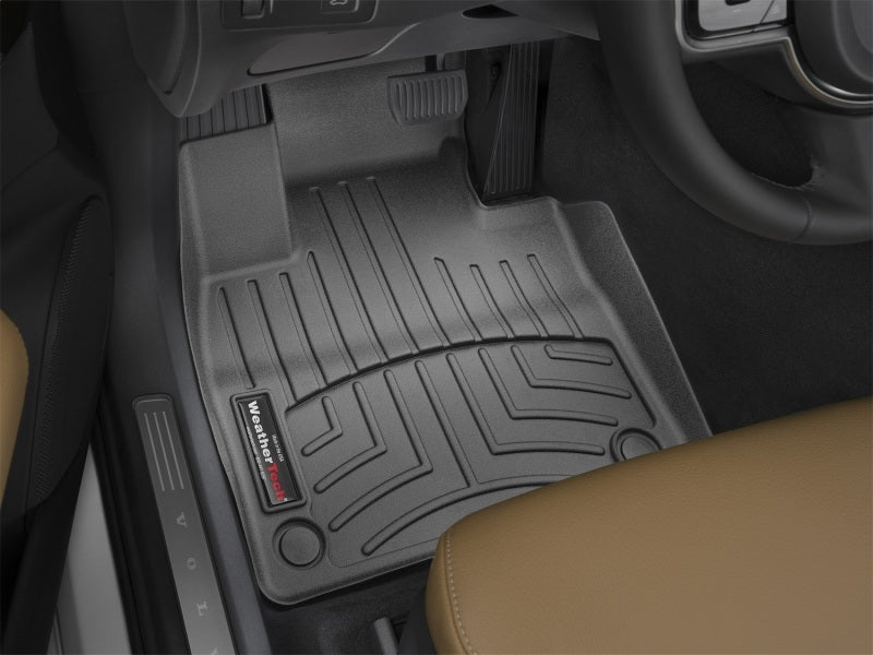 WeatherTech 2016+ Volvo XC90 Front FloorLiner - Black in vehicle interior