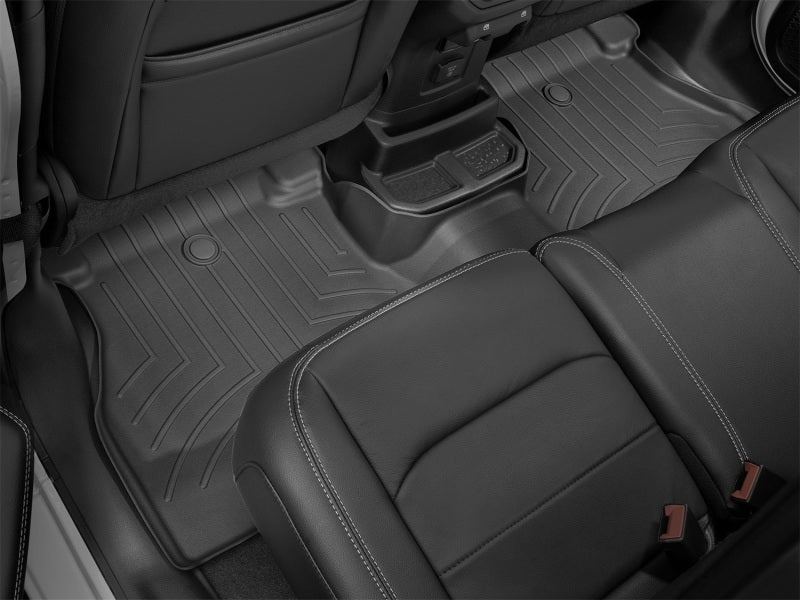 WeatherTech 2018+ Jeep Wrangler Unlimited Rear FloorLiner - Black for interior protection and durability.