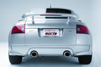 Borla 01-06 Audi TT Quattro 1.8T 225HP MT AWD 2dr Single Split Rear Exit SS Catback Exhaust installed on a silver Audi TT.