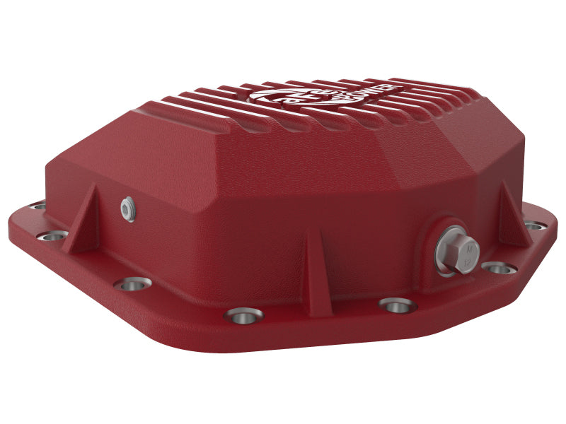 aFe 20-23 Jeep Gladiator JT (Dana M220) Pro Series Rear Differential Cover Red w/ Machined Fins Secondary image