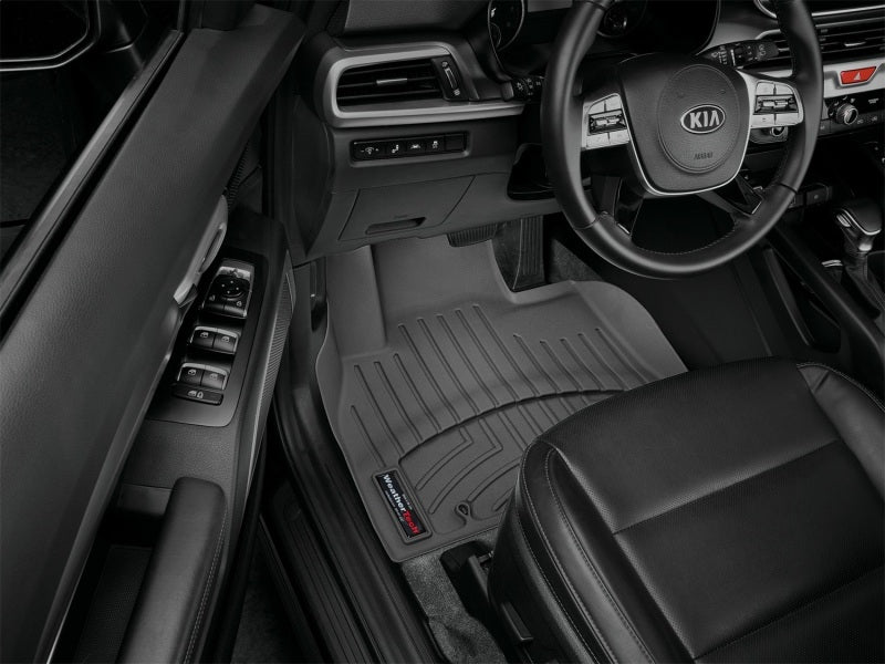WeatherTech 2020+ Kia Telluride Front FloorLiners - Black in car
