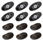 Rigid Industries Rock Light Kit- Blue (6 lights) components and mounts