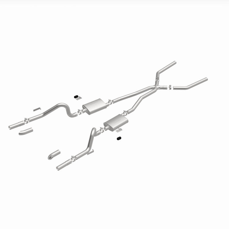 MagnaFlow SYS C/B 67-70 Mustang 2.50inch w/Tru-X exhaust system parts layout