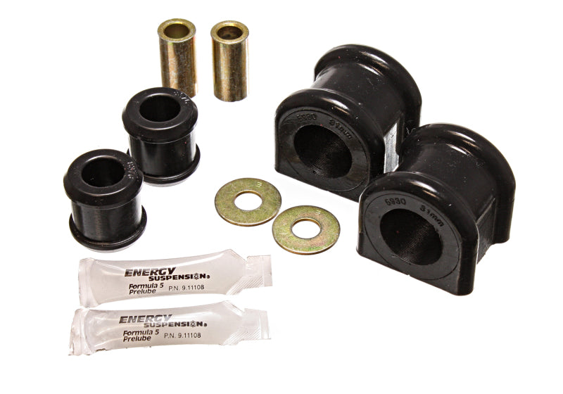 Energy Suspension 07-11 Jeep Wrangler JK Black Front 31mm Sway Bar and End Link Bushing Set components for offroad performance upgrades