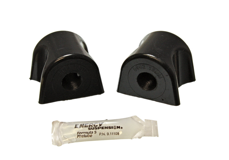 Energy Suspension 13 Scion FR-S / Subaru BRZ Black 18mm Front Sway Bar Bushing Kit parts with lubricant.