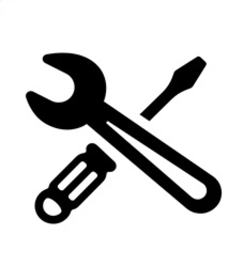 Small wrench and screwdriver icon for tools and repair.