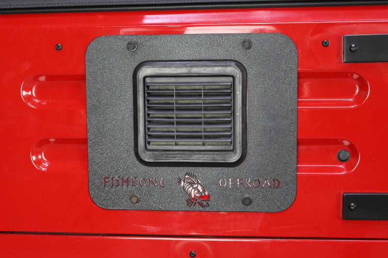 Fishbone Offroad 97-06 Jeep Wrangler TJ Tailgate Plate - Black Textured Powdercoat Aluminum Secondary image