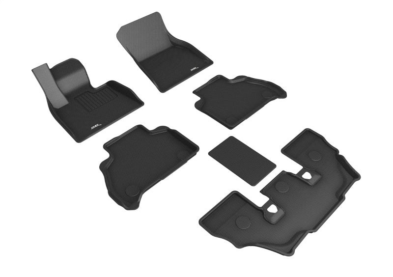 3D MAXpider 19-23 BMW X7 (G07) 6-PASSENGER KAGU BLACK R1 R2 R3 custom fit floor mats