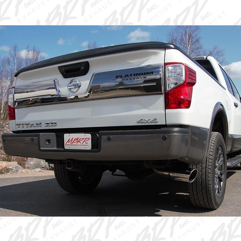 MBRP 16-19 Nissan Titan XD 5.0L 4in Filter Back Single Side Exit Alum Exhaust System Secondary image