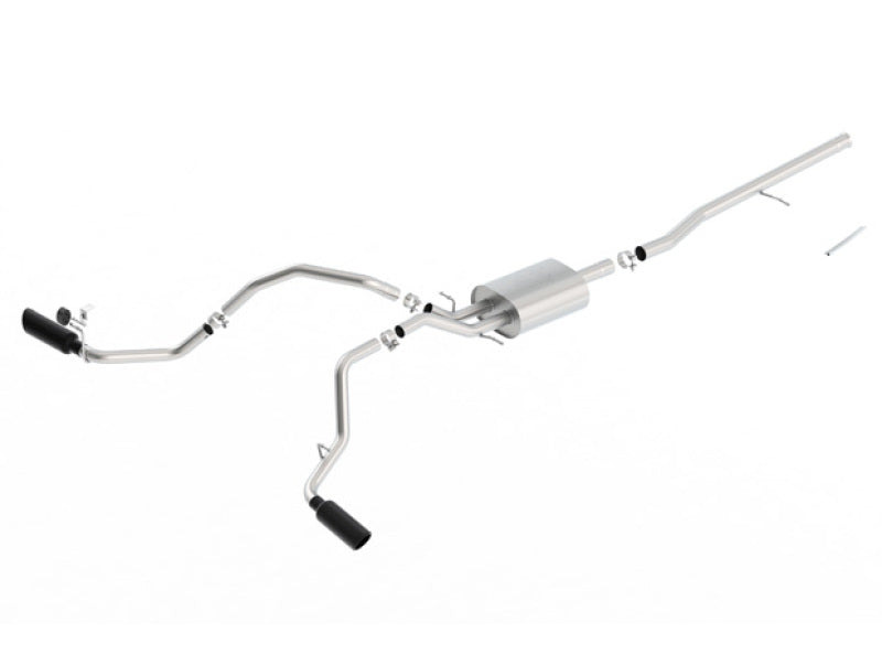Borla 14-16 Chevrolet Silverado 1500 5.3L ATAK Catback Exhaust w/ Black Chrome Tips Main image